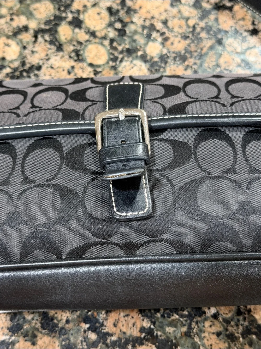 Coach Y2K black Hamptons Flap Baguette bag